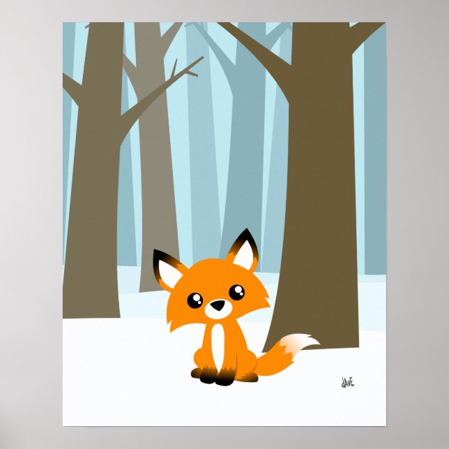 Raposa na Poster Floresta (Frente)