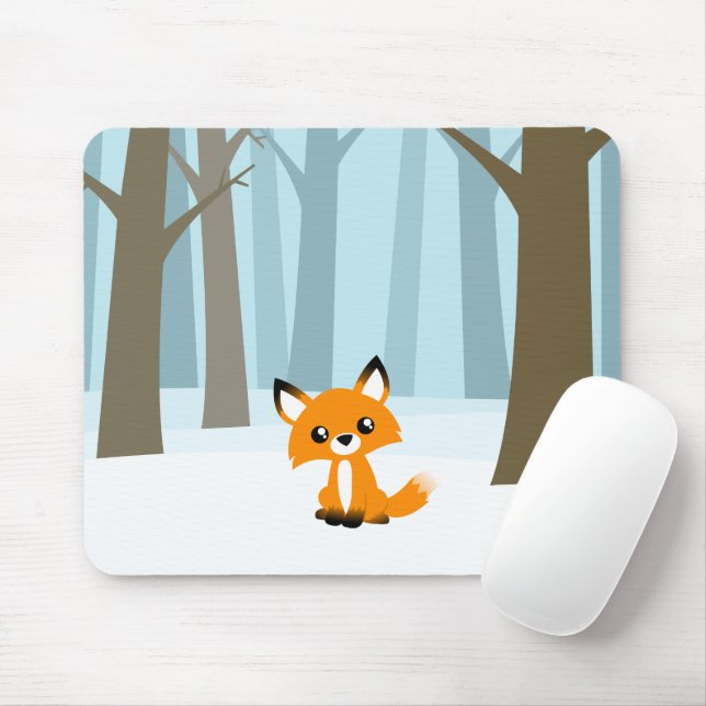 Raposa no Mousepad Florestal (Com mouse)