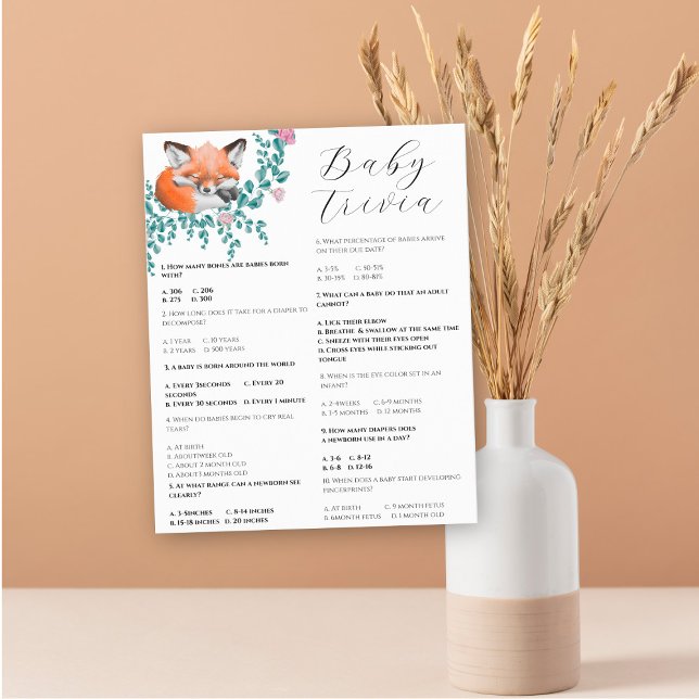 Raposa pequena - Baby Trivia | Jogo Chá de fraldas (Criador carregado)