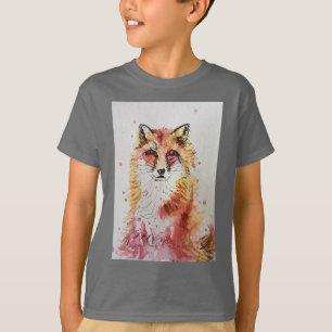 Raposa Vermelha Cura Cachorro Aquoso Boi T Camisa