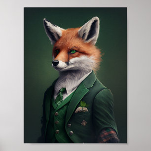 Raposa Vermelha em uma Rua Verde... Poster de Suit