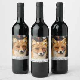 Raposa Vermelha Mockup Rótulos de Vinho Personaliz
