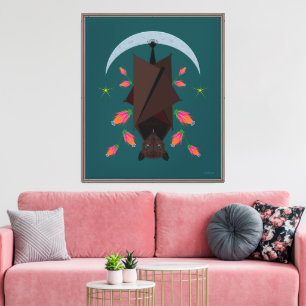 Raposa Voadora Teal 20x24 Giclée Canvas Esticada