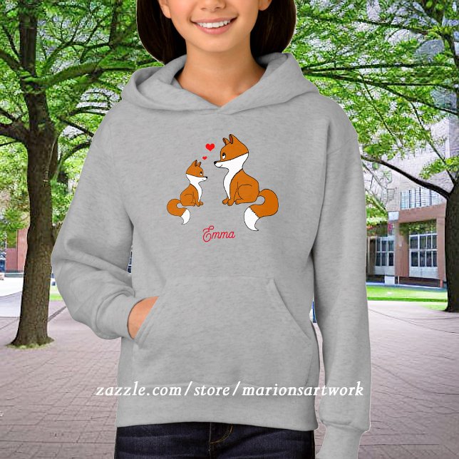 Raposas cúbicas com coração, desenhadas à mão, per (Criador carregado)