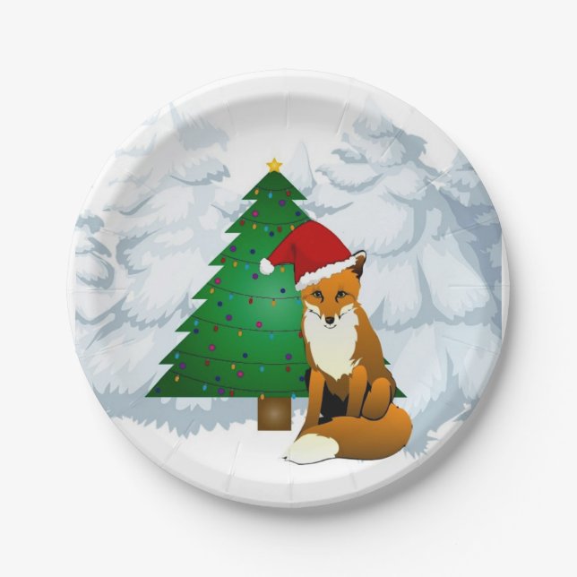 Raposinha de Natal Prato de Papel (Frente)