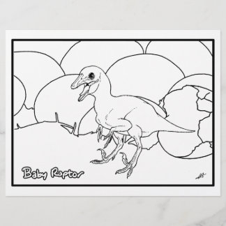 Raptor Bebê - Página de Coloração.