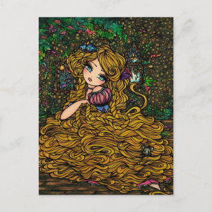 Rapunzel Storybook Princesa — Cartão de Arte Origi