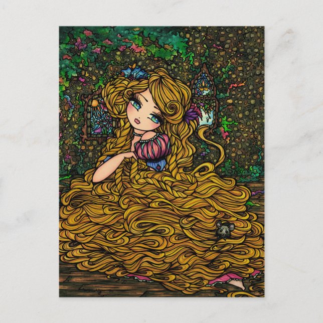 Rapunzel Storybook Princesa — Cartão de Arte Origi (Frente)