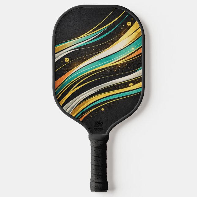 Raque de Pickleball Abstrata de Luxo | Moderno Azu (Front)