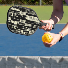 Raque de pickleball abstrata moderna preta e branc