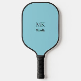 Raque de Pickleball Azul Ciano Minimalista com Nom