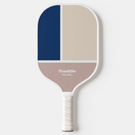 Raque de Pickleball Bege Navy Geométrico Moderno