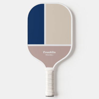 Raque de Pickleball Bege Navy Geométrico Moderno