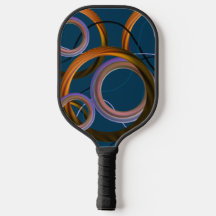 Raque de Pickleball com Design Abstrato Azul e Lar