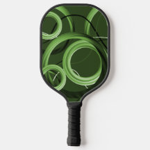 Raque de Pickleball com Design Abstrato Verde Prof