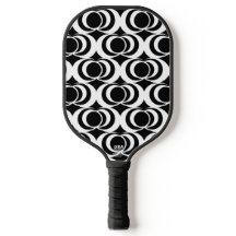 Raque de Pickleball com Espirais Preto e Branco