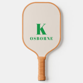 Raque de Pickleball com Monograma Moderno Green Ch