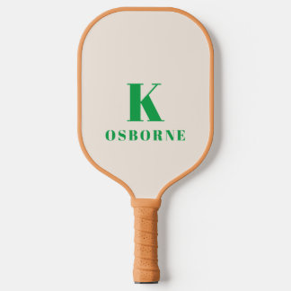 Raque de Pickleball com Monograma Moderno Green Ch