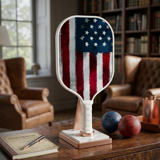 Raque de Pickleball da Bandeira Americana
