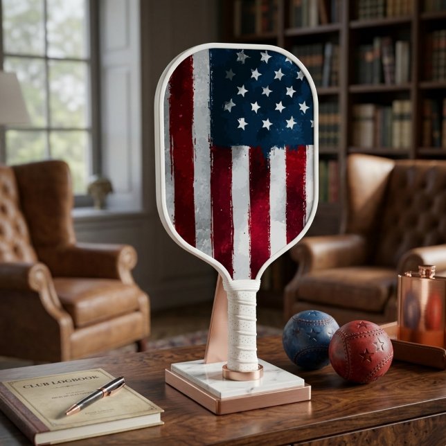 Raque de Pickleball da Bandeira Americana (Criador carregado)