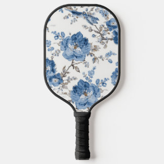 Raque de Pickleball Floral Azul Personalizada