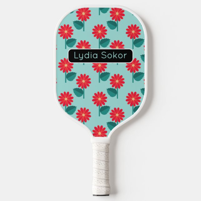 Raque de Pickleball Floral Personalizada (Front)