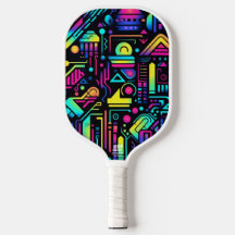 Raque de Pickleball Neon Retro Tech | Gamer dos An