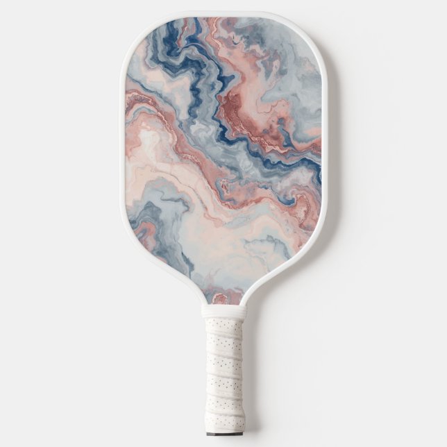 Raque de Pickleball Personalizada com Mármore Rosa (Front)