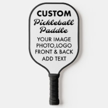 Raque de PICKLEBALL personalizado em branco, PRETO