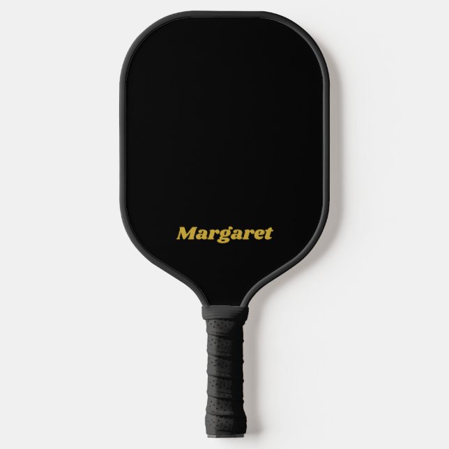 Raque de Pickleball Preta Personalizada com Nome (Front)