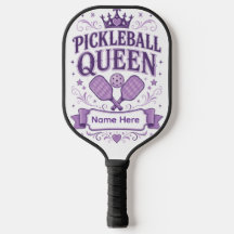 Raque de Pickleball Roxa Personalizada com Coroas