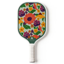 Raquete de Pickleball com Padrão Floral Jardim Vib