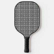 Raquete de Pickleball com Padrão Preto e Branco