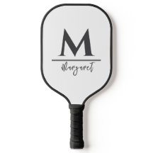 Raquete de Pickleball Nome Personalizado Preto Bra