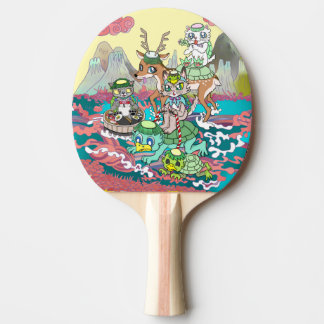 RAQUETE DE PING PONG 河童&3ニャン&鹿