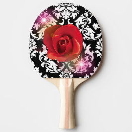 RAQUETE DE PING PONG 黒のダマスク柄