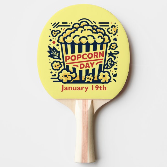 Raquete De Ping Pong 19 de janeiro - Dia da pipoca (Frente)