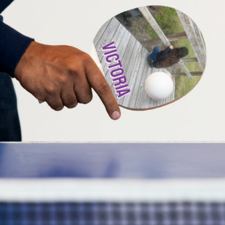 Raquete De Ping Pong 2D Retro Colorful Lettering Name and Photo