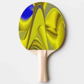 Raquete De Ping Pong 3D Abstract Rainbowart in Gold Yellow Blue