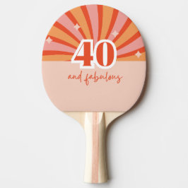 Raquete De Ping Pong "40 e fabuloso", pessegueiro brilhante retrorativo