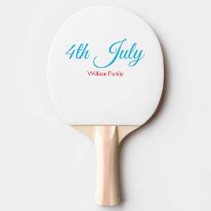 Raquete De Ping Pong 4 de julho dia da independência adicionar nome tex