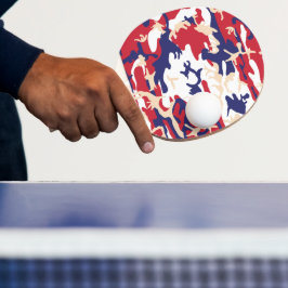 Raquete De Ping Pong 4 de Julho, Dia da Independência, Bege Camuflagem