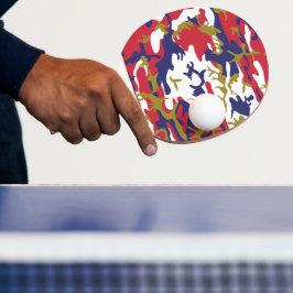 Raquete De Ping Pong 4th of July, Independence day, Camouflage Gold