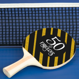 Raquete De Ping Pong 50 e Fabuloso Preto e Dourado