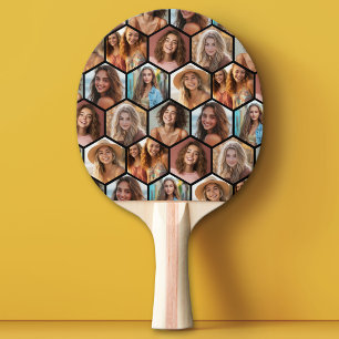 Raquete De Ping Pong 7 Fotografia Colagem - padrão funky honeycomb