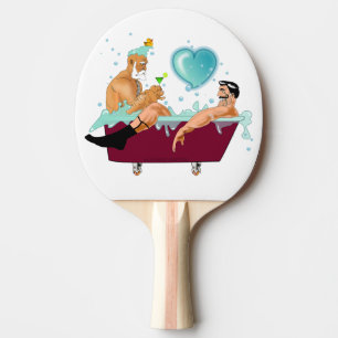Raquete De Ping Pong A artística de SlipperyJoe dois gay homens banhei