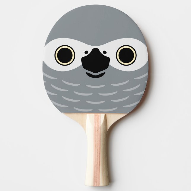 Raquete De Ping Pong A face de um papagaio cinzento africano (Frente)