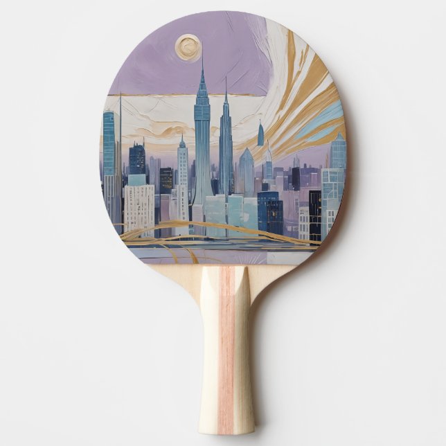 Raquete De Ping Pong A Lunar Cityscape (Frente)