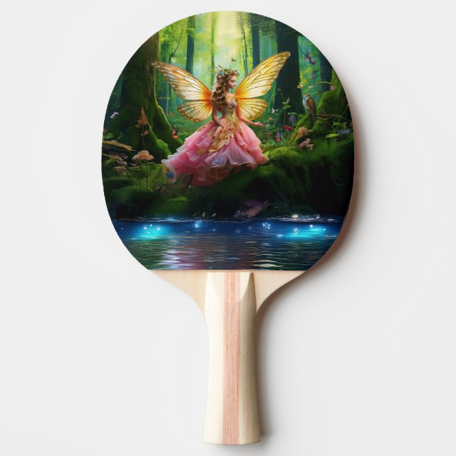 Raquete De Ping Pong A magical fairy woodland forest  (Frente)
