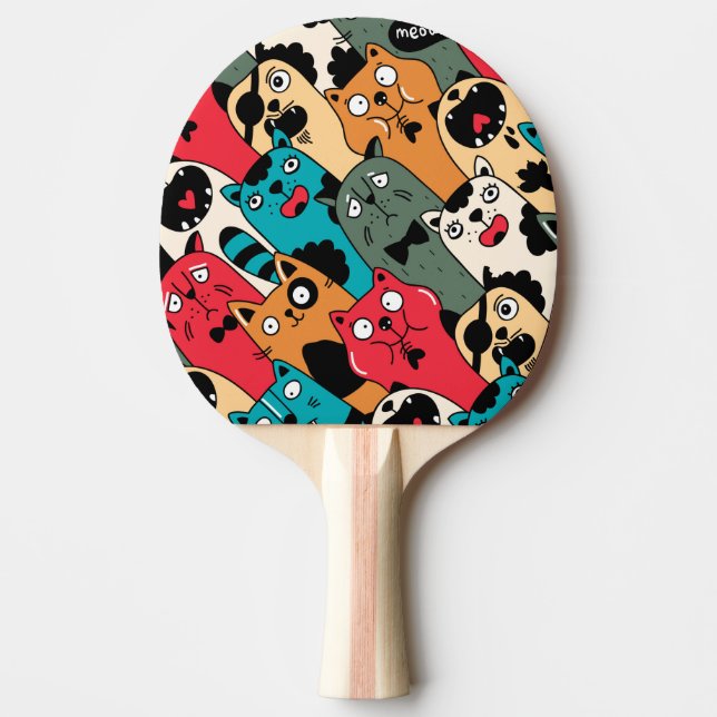 Raquete De Ping Pong A multidão de gatos (Frente)